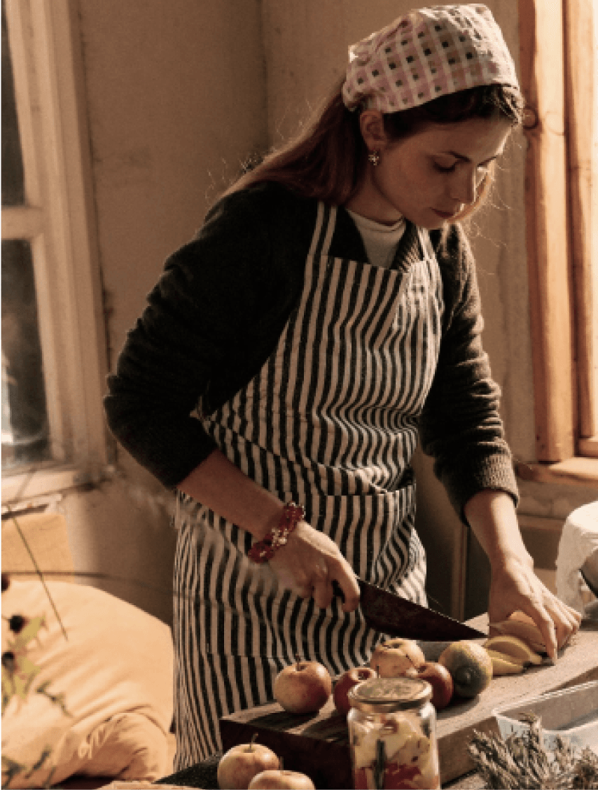 woman cutting fruit